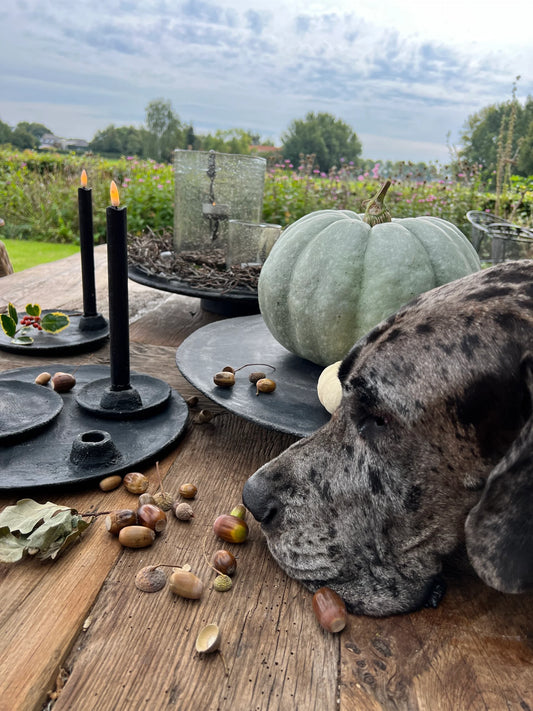 Scale candlestick from PMR, black (available in various sizes) — 12cm