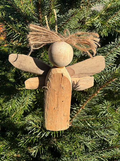 Weihnachtsanhänger Sternengel und Weihnachtsbaum