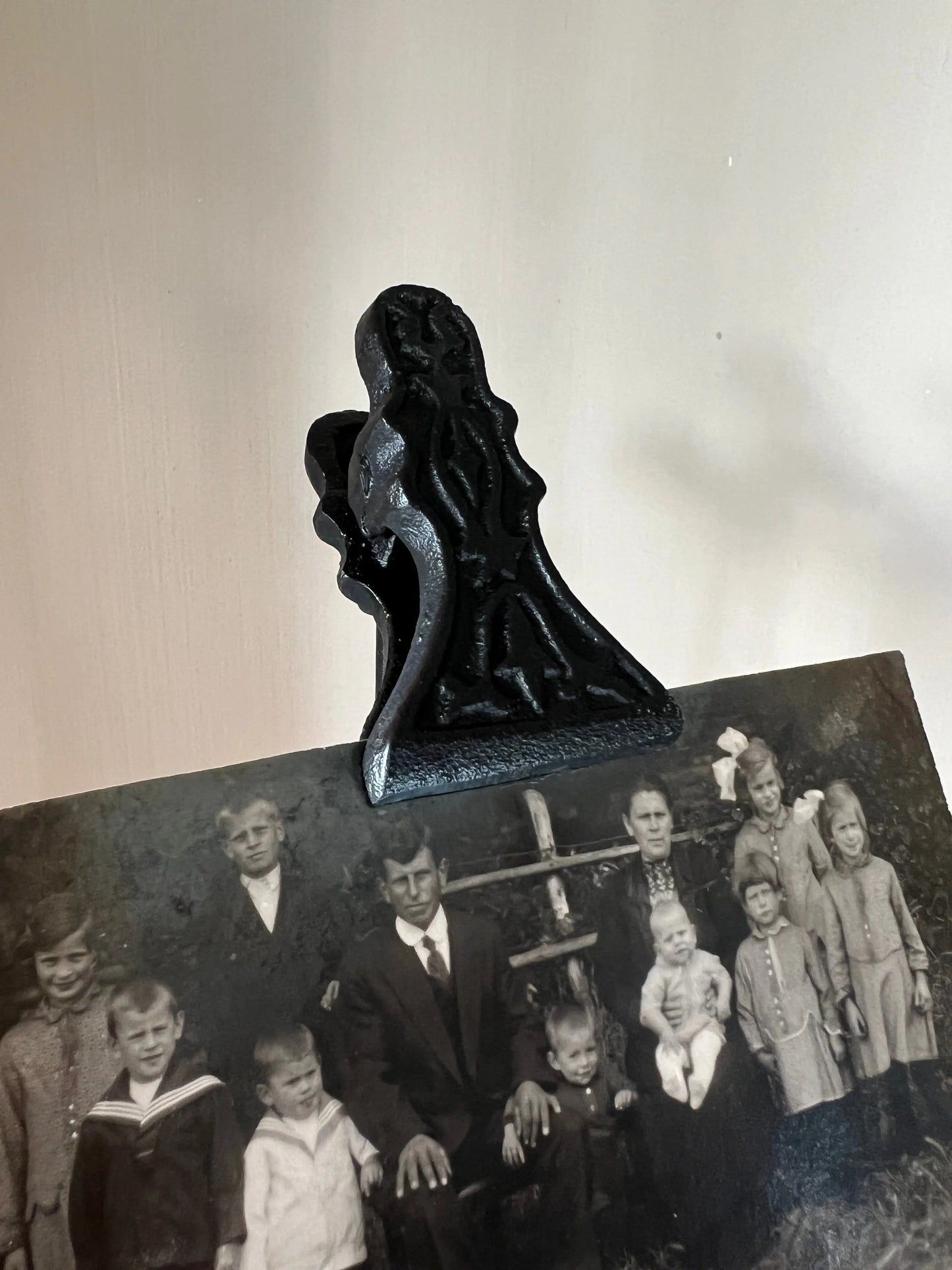 Notitie/Foto klip op standaard, zwart
