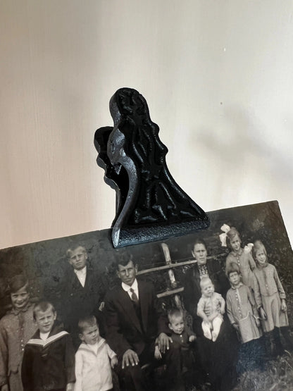 Notitie/Foto klip op standaard, zwart