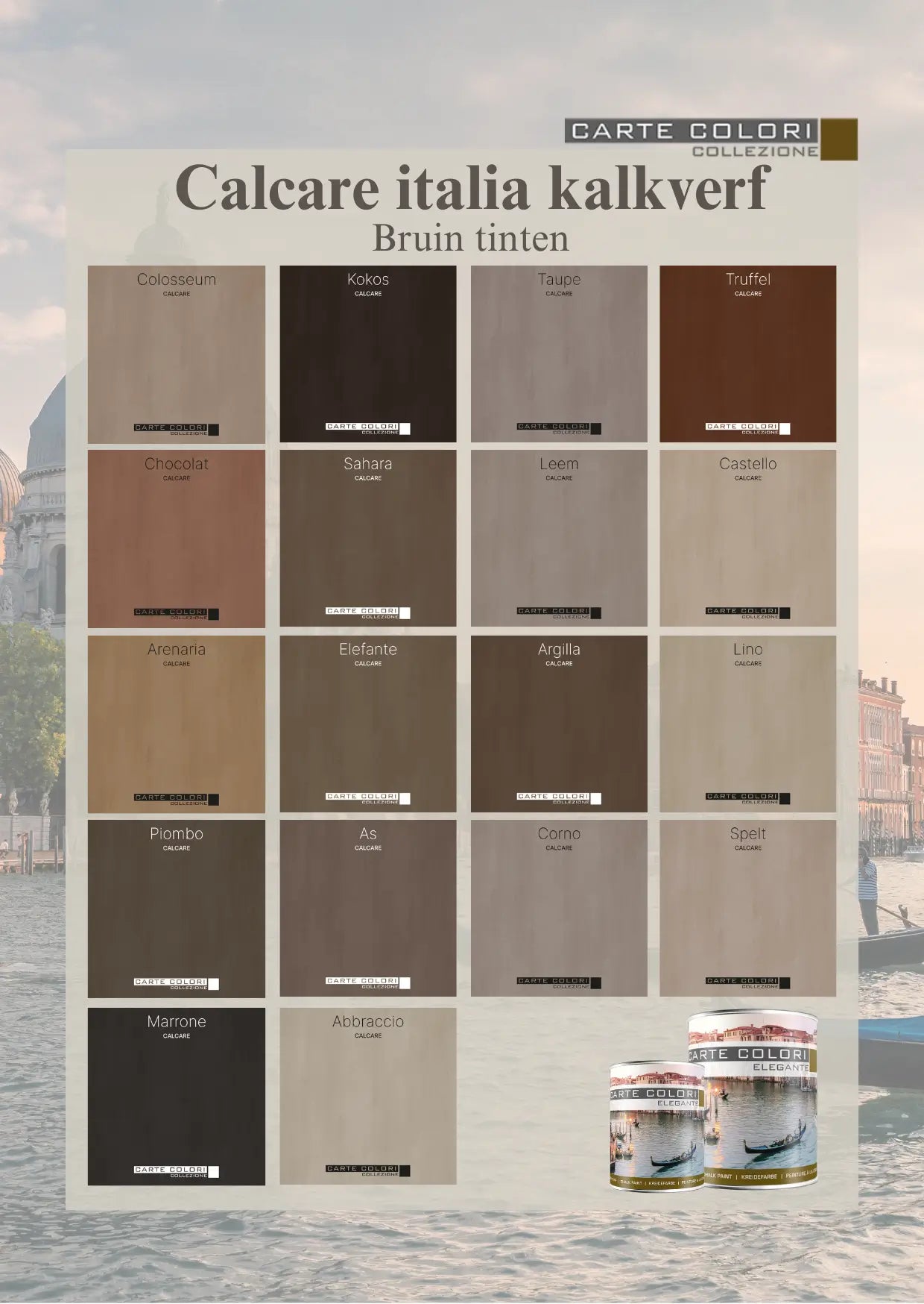 Calcare Italia Kalkfarbe, Carte Colori, Brauntöne 