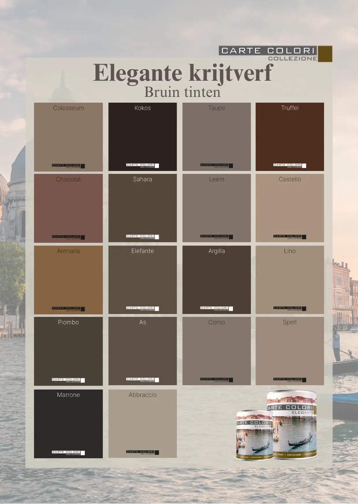 Elegant chalk paint Carte Colori, Brown tones 
