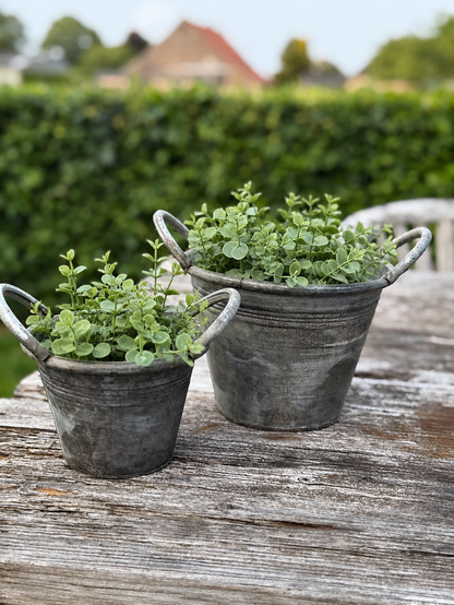 Metal pots with handles