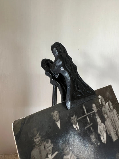 Notitie/Foto klip op standaard, zwart