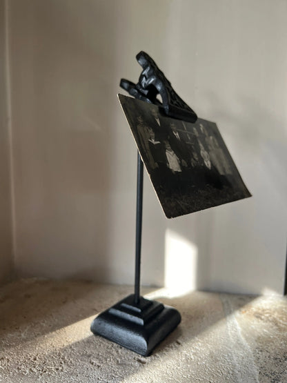 Notitie/Foto klip op standaard, zwart