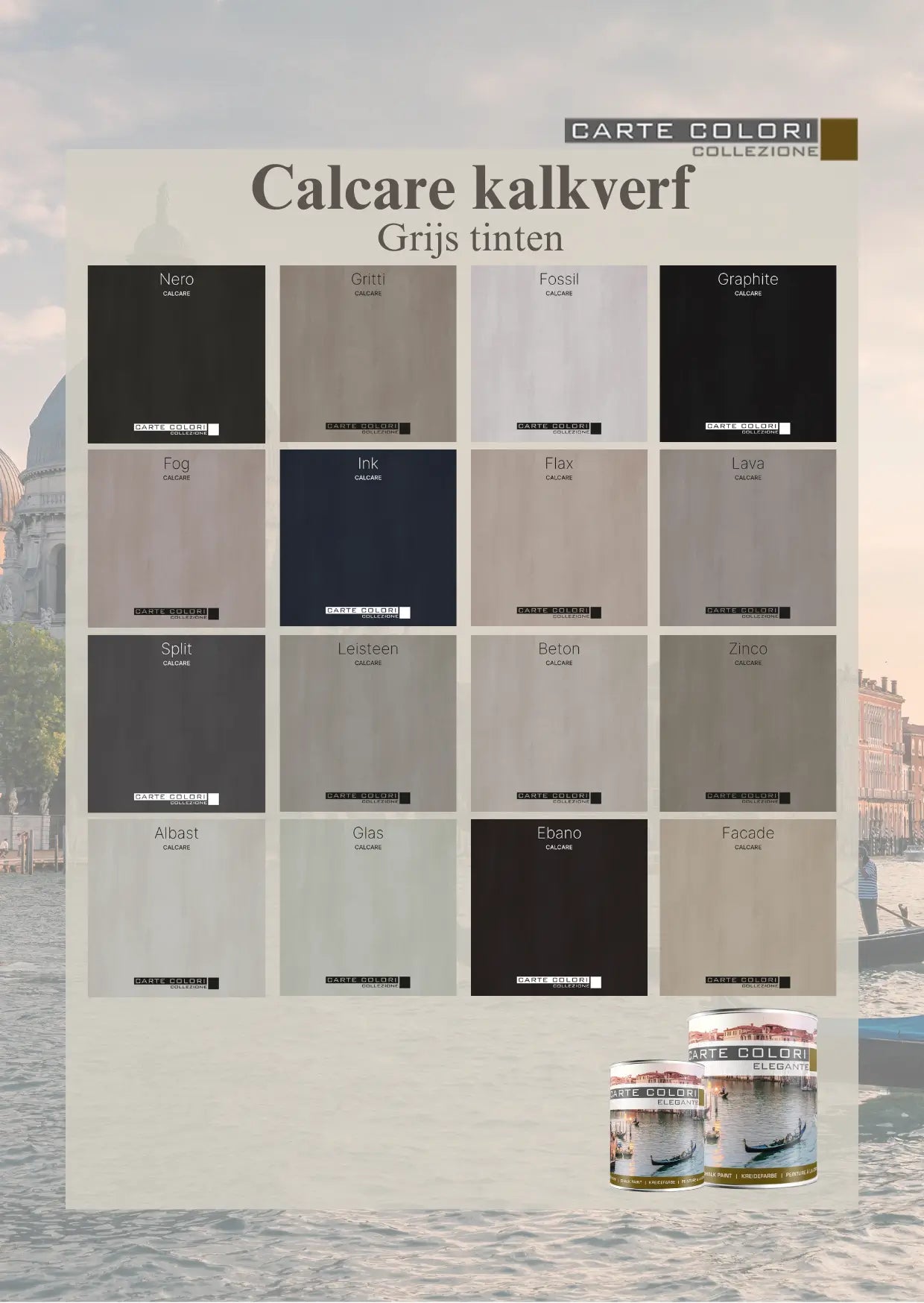 Calcare Kalkfarbe, Carte Colori, Grautöne 