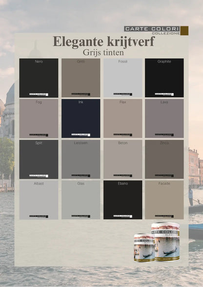 Elegante Kreidefarbe Carte Colori, Grautöne 