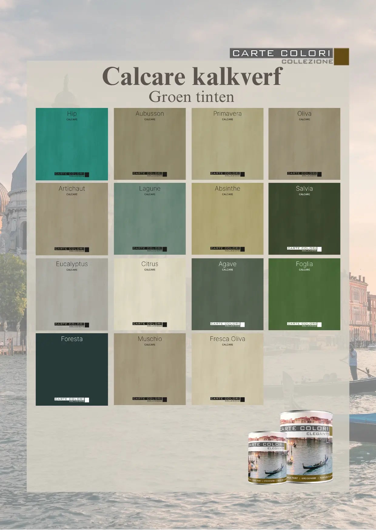 Calcare Kalkfarbe, Carte Colori, Grüntöne 