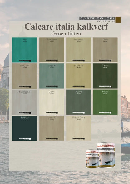 Calcare Italia Kalkfarbe, Carte Colori, Grüntöne 