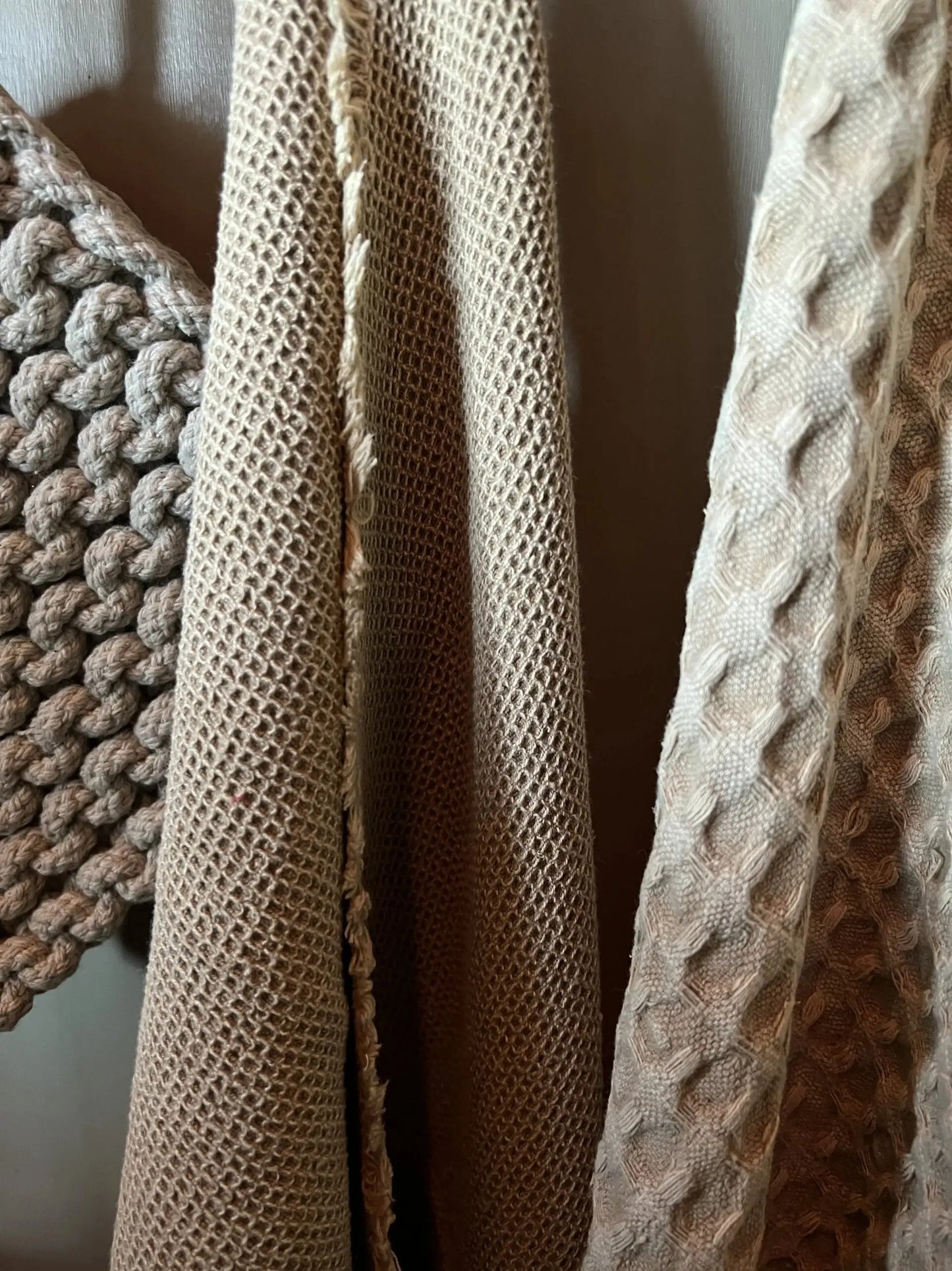 Theedoek mini wafel beige-oker