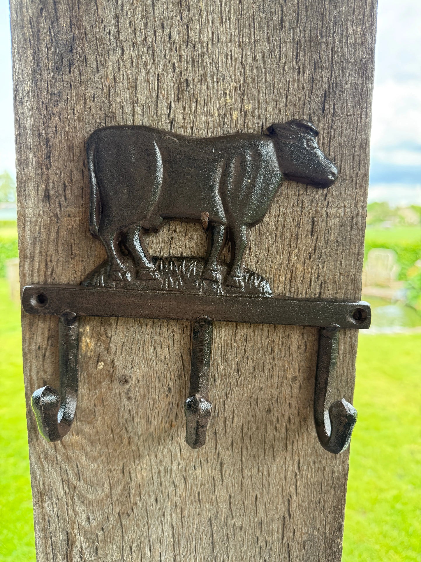 Wrought iron wall rack/coat rack "Cow"