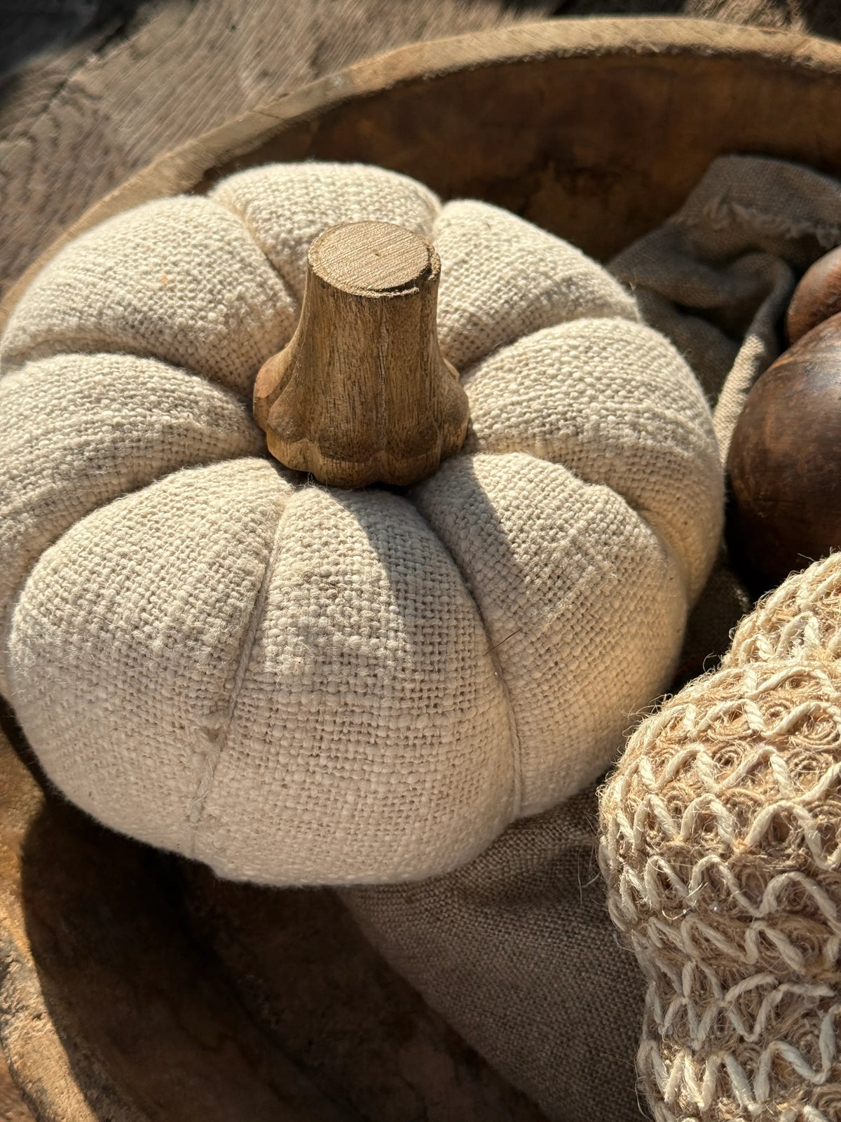 Fabric pumpkin natural, plain and textured fabric