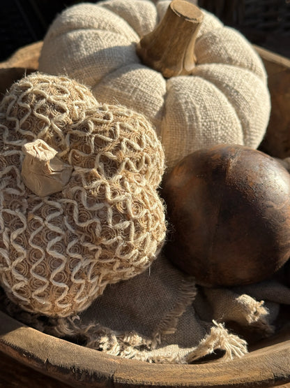 Fabric pumpkin natural, plain and textured fabric