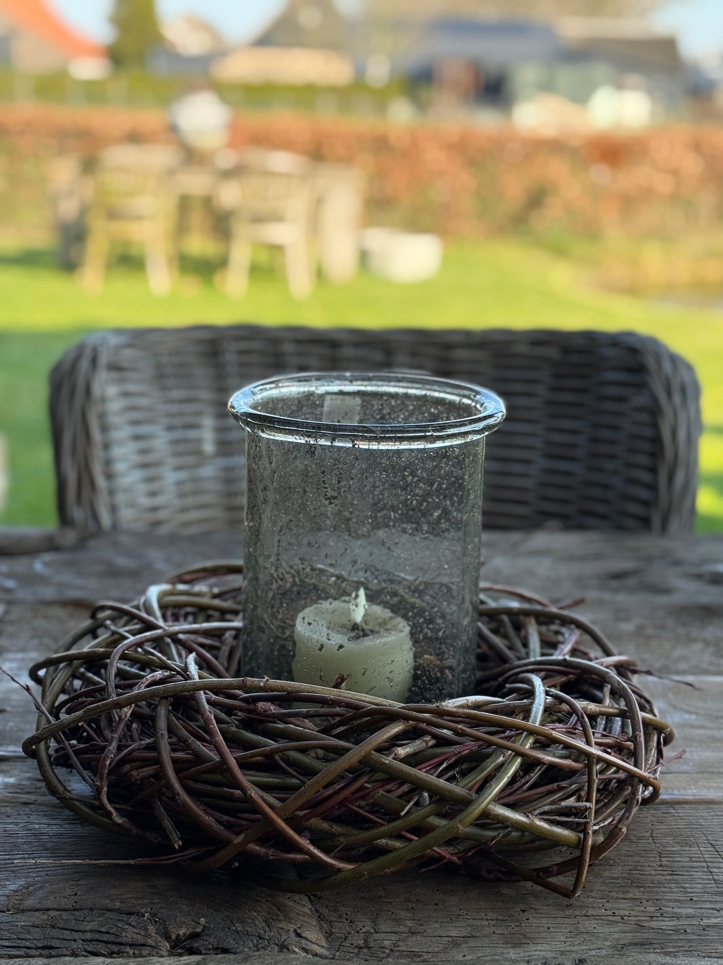 Wreath of twisted willow wood