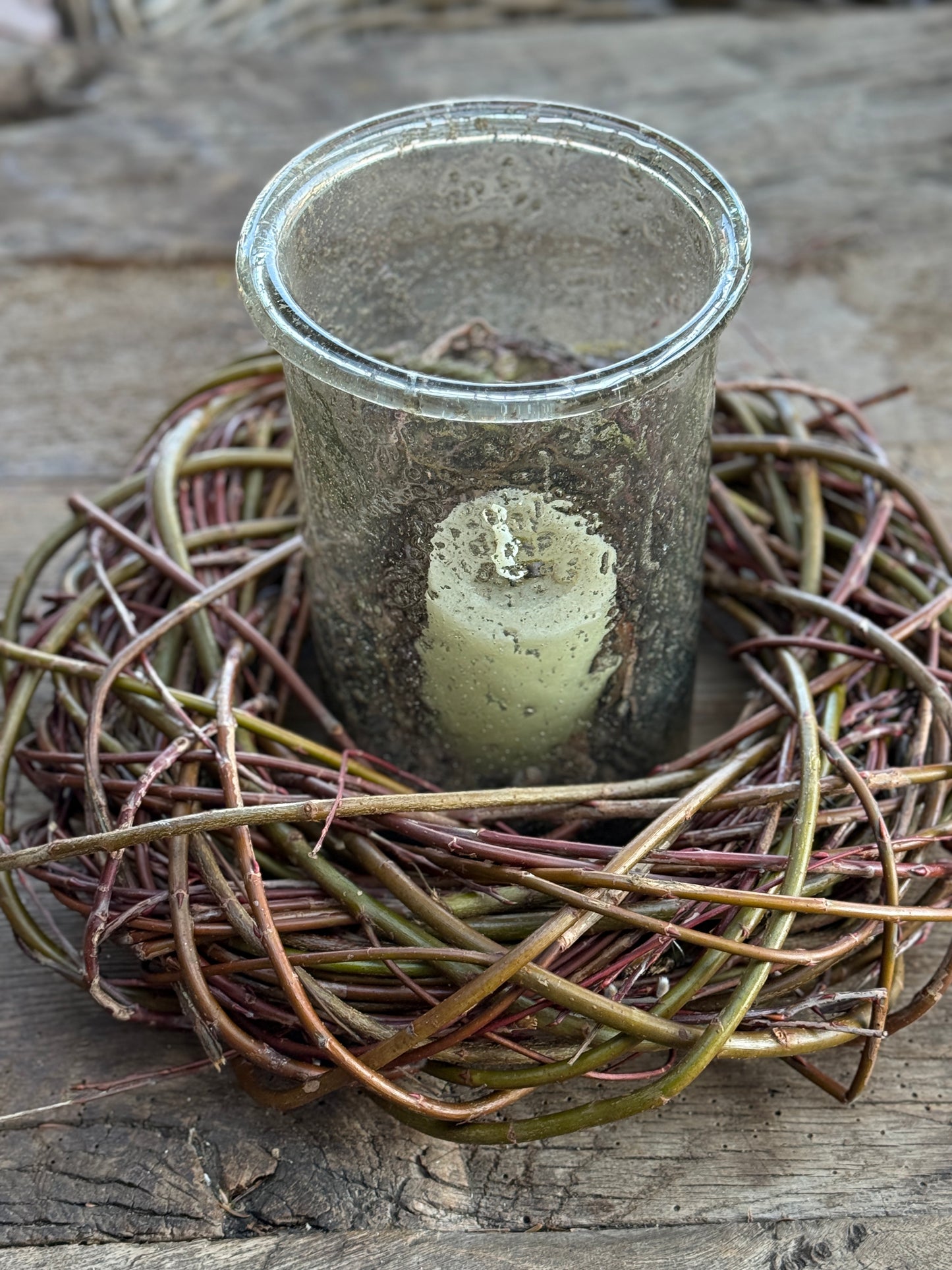 Wreath of twisted willow wood