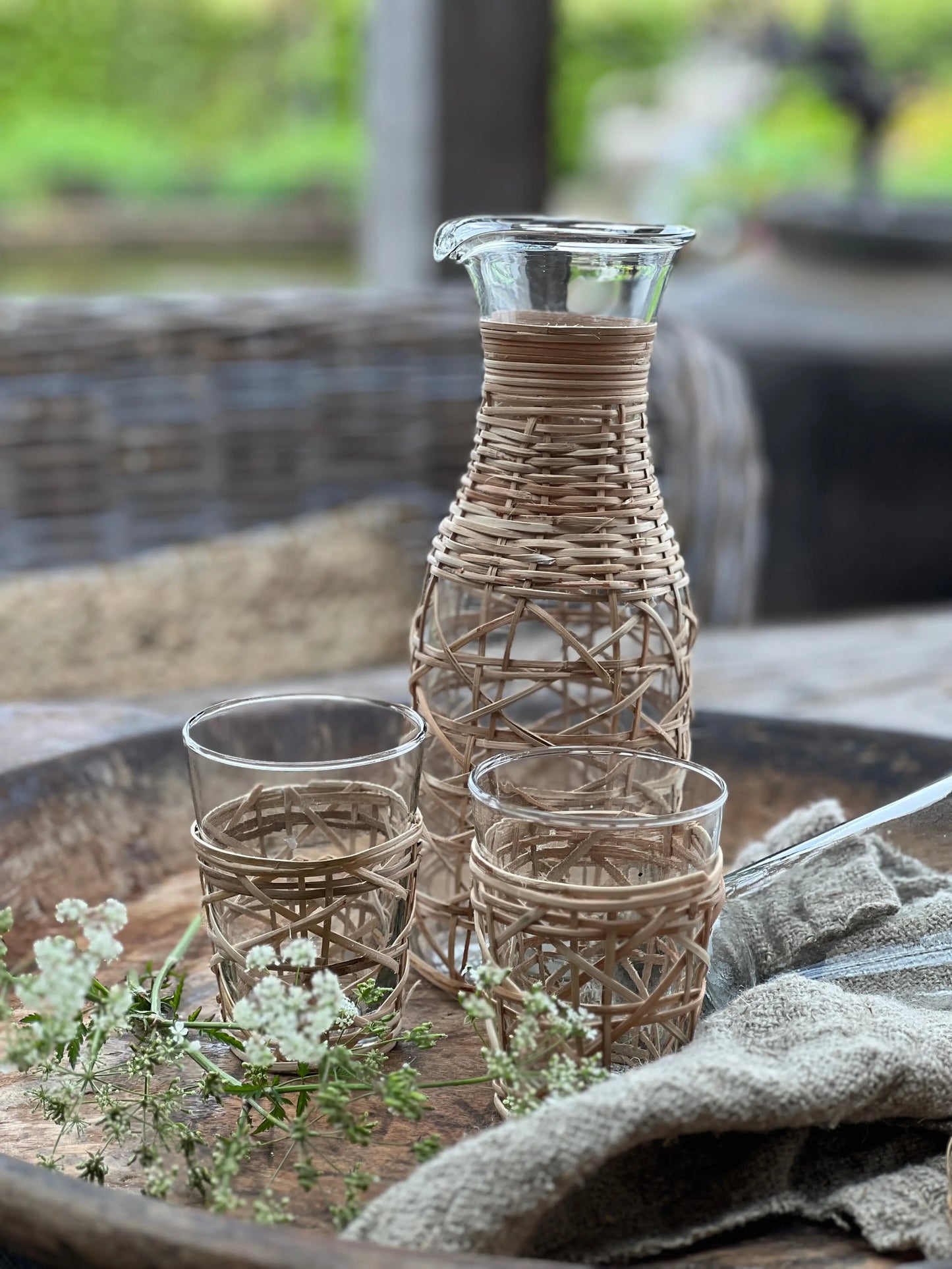 Reetgebundenes Glas „Blume“