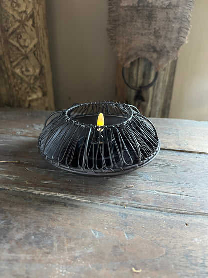 Wire tealight holder, Black