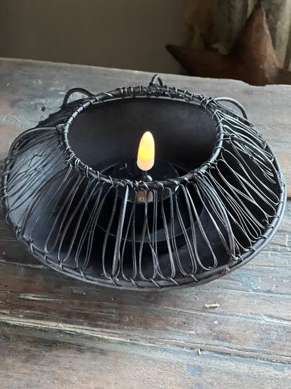 Wire tealight holder, Black