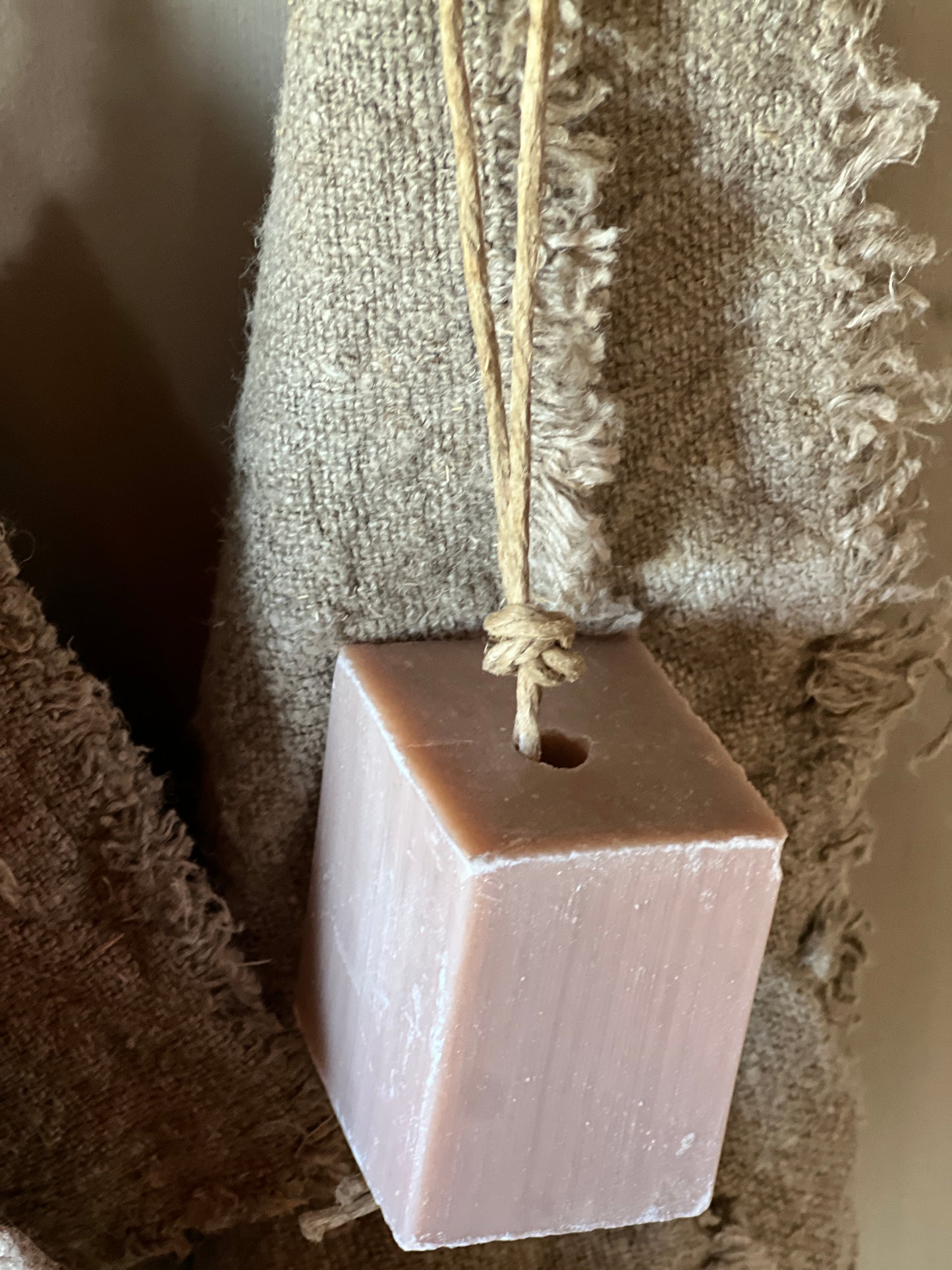 Block soap on a sturdy cord (Liver)