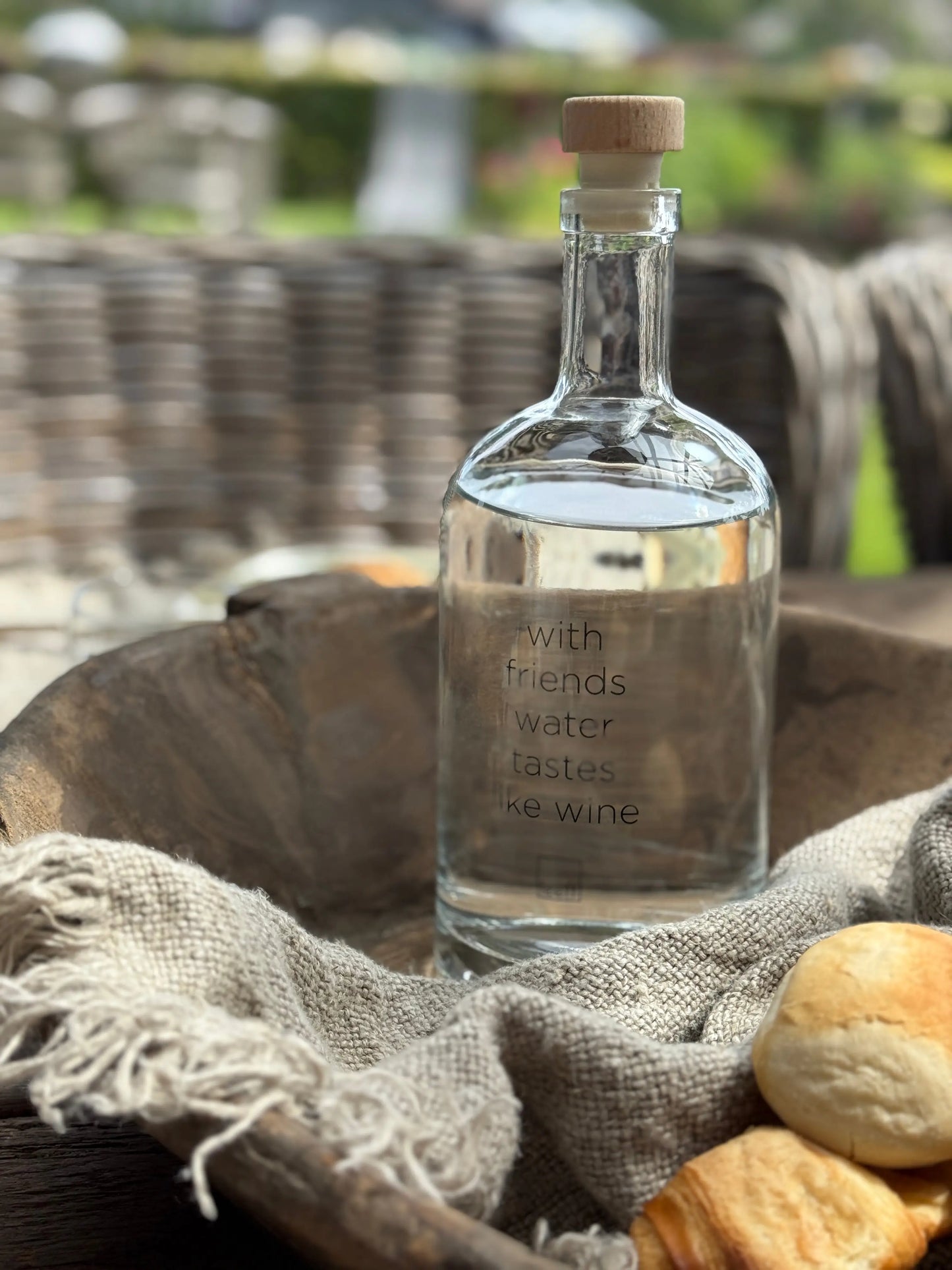 Glaswasserflasche mit verschließbarem Korken – 1 Liter