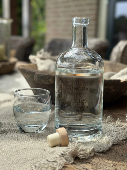 Glaswasserflasche mit verschließbarem Korken – 1 Liter