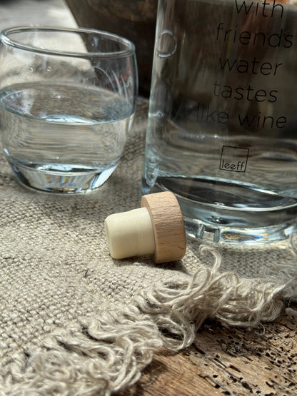 Glaswasserflasche mit verschließbarem Korken – 1 Liter