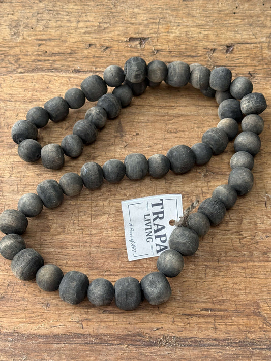 Houten kralenketting – donkergrijs