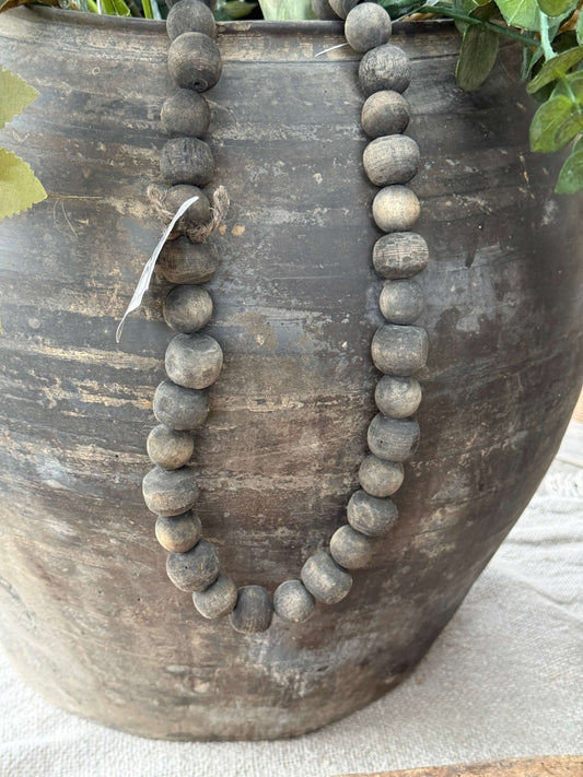 Houten kralenketting – donkergrijs