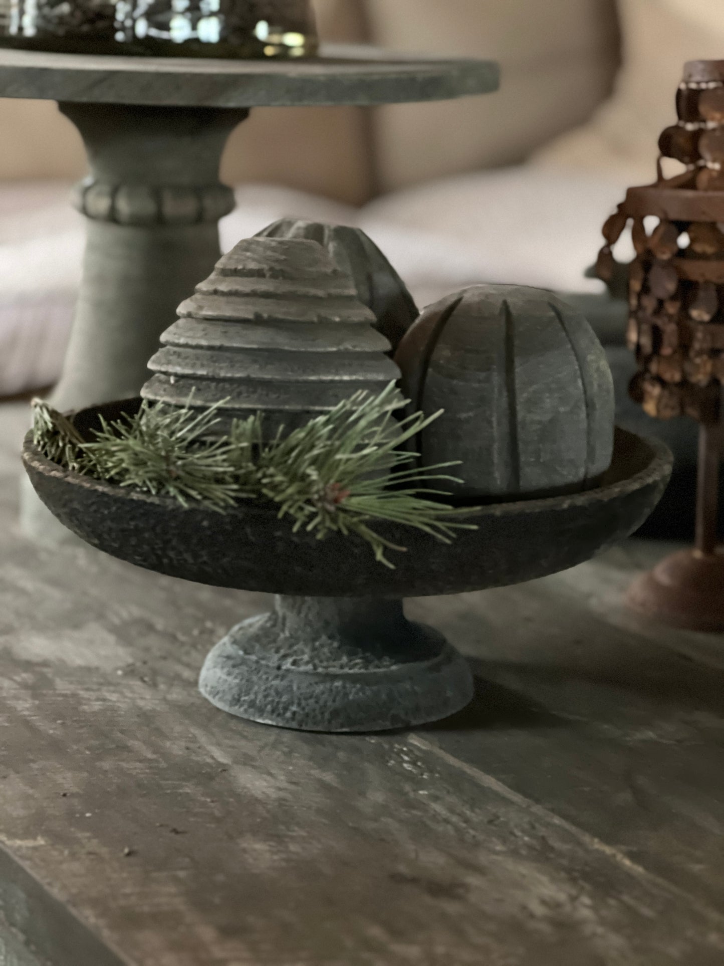 Plateau op voet Chiara Old Grey