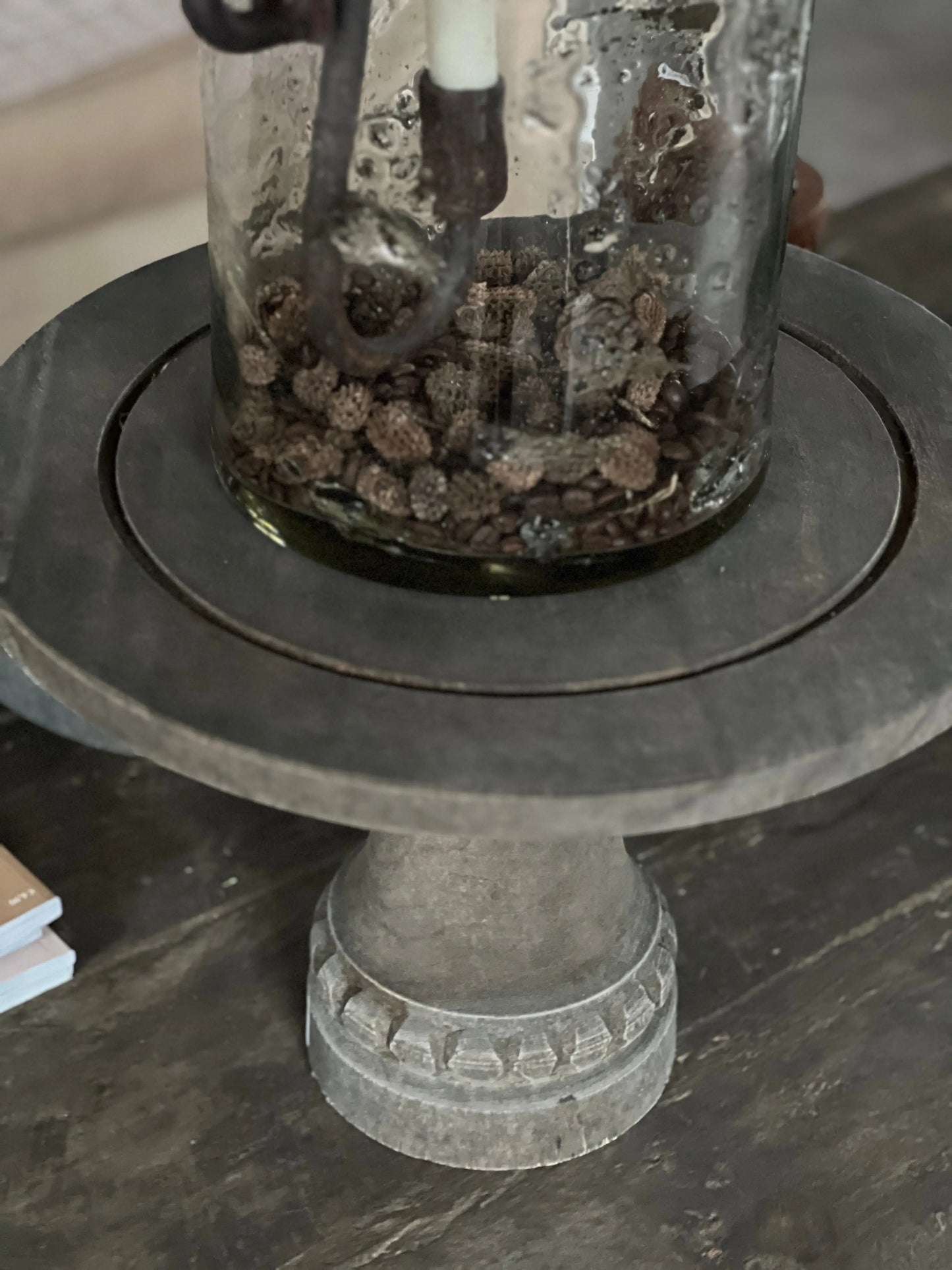 Tray on stand Old grey - Trapa Living