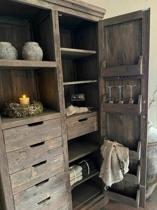 Houten Kast Driftwood- Trapa Living (uit voorraad leverbaar)