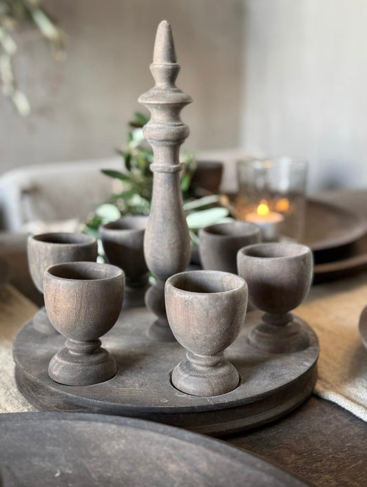 Eierhouder met 6 eierdopjes – AURA PEEPERKORN