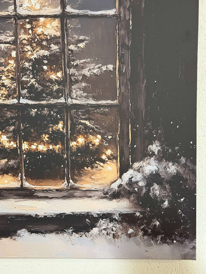 Canvas schilderij- Winterse Kerstsfeer (1)