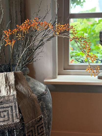 Hagebuttenzweig künstlich orange XXL fein