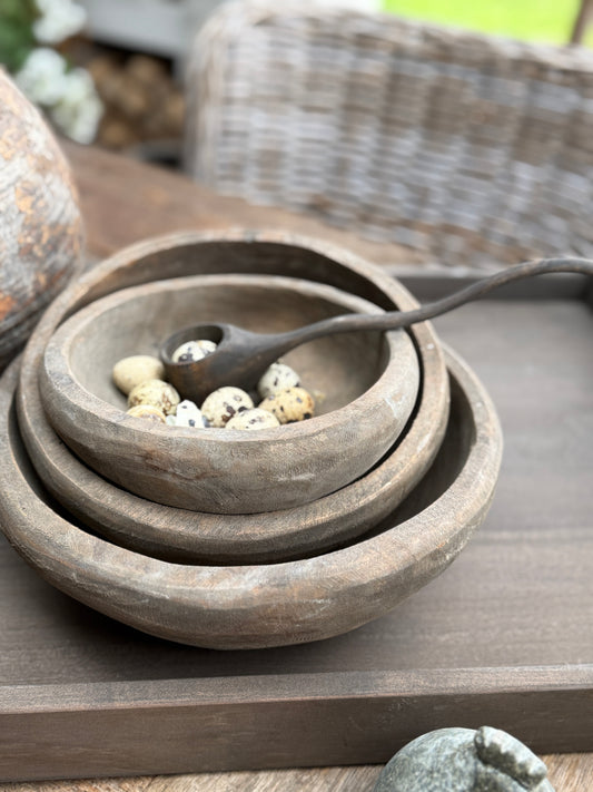 Decoratief lepeltje van vergrijsd hout