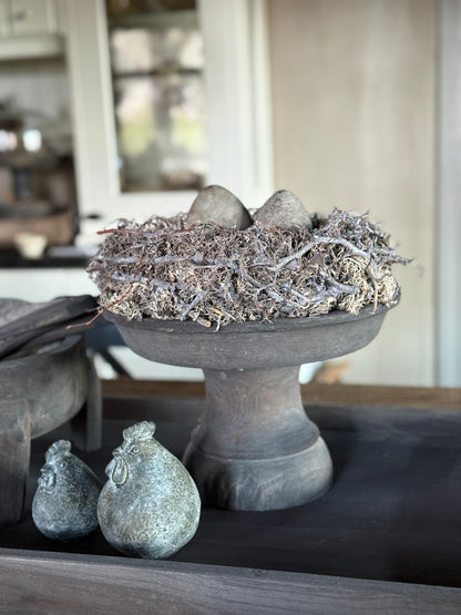 Tray on foot – greyed wood - available in 2 sizes