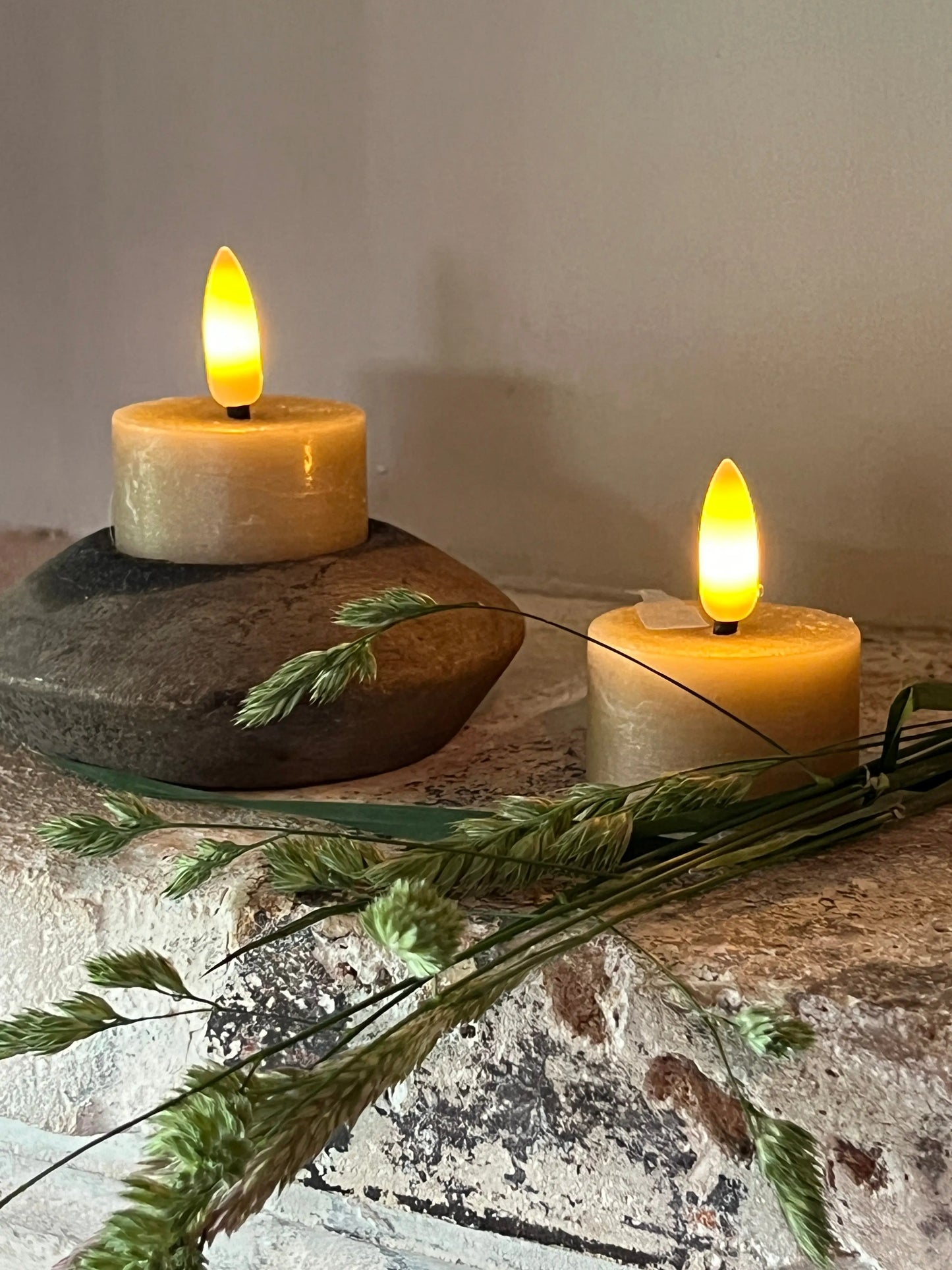 Tealight LED Taupe 2 cm, Countryfield, Set of 2 pieces