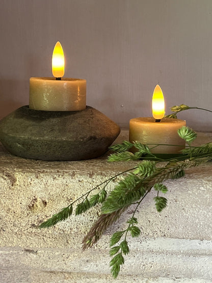 Tealight LED Taupe 2 cm, Countryfield, Set of 2 pieces