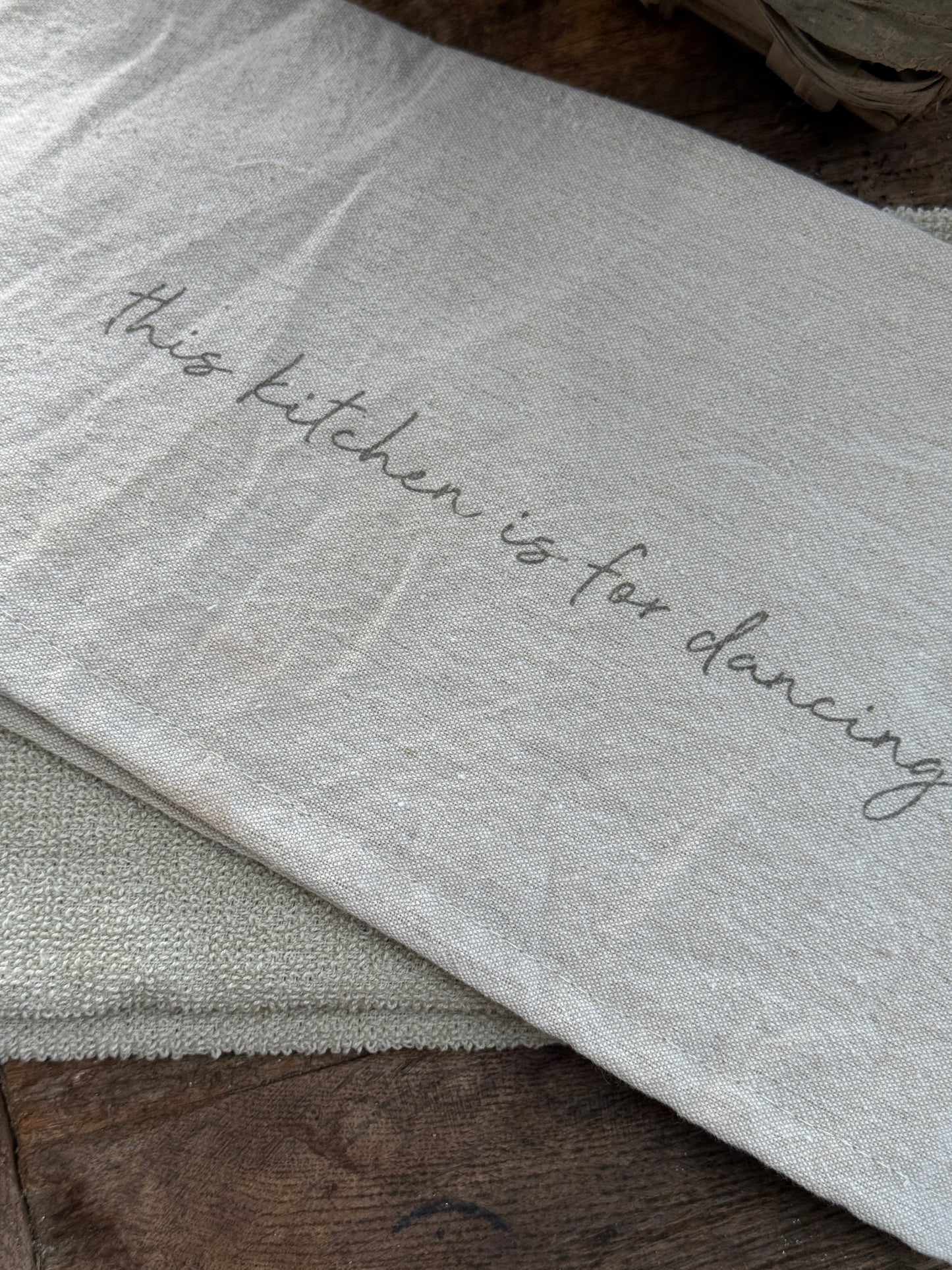 Theedoek en Handdoek,  Set  van 2 stuks met opdruk