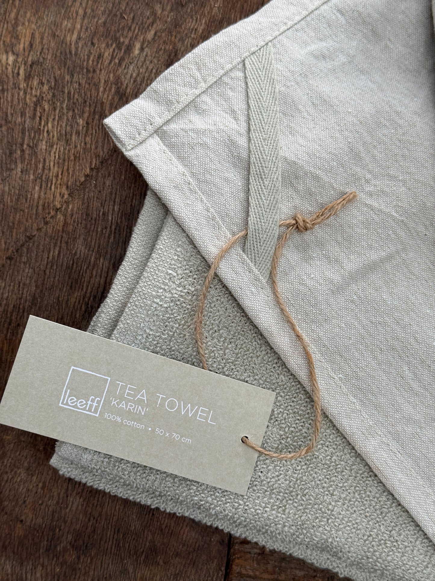 Theedoek en Handdoek,  Set  van 2 stuks met opdruk