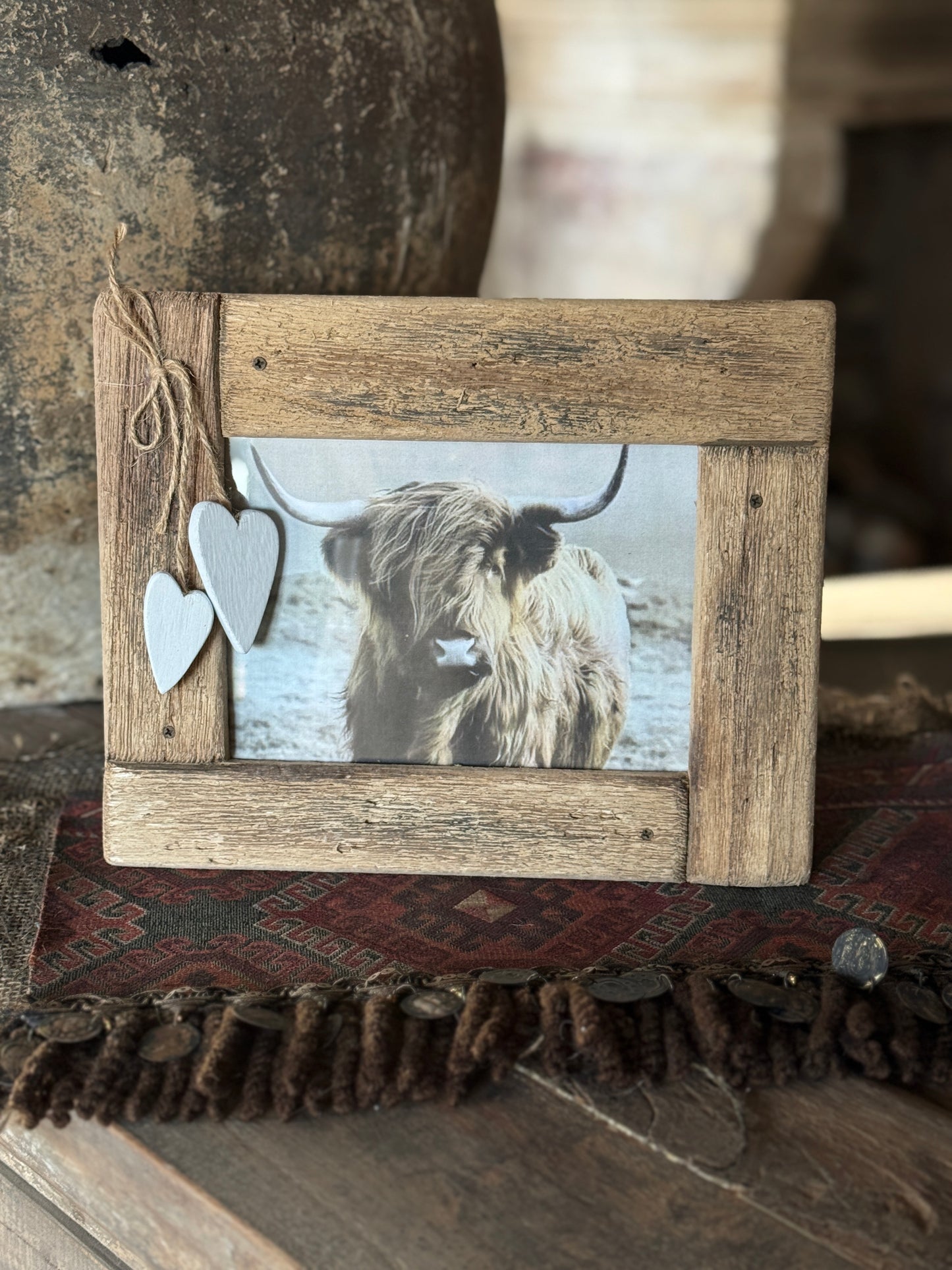 Fotolijst Drijfhout met Hartjes
