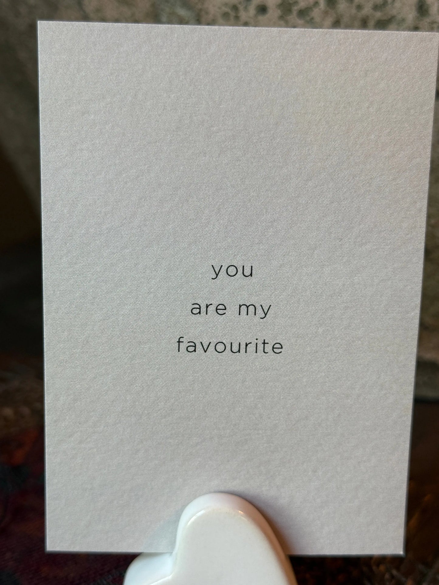 Card with Heart Holder – “You are my favourite” – Ceramic