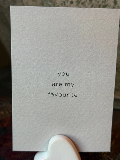 Card with Heart Holder – “You are my favourite” – Ceramic