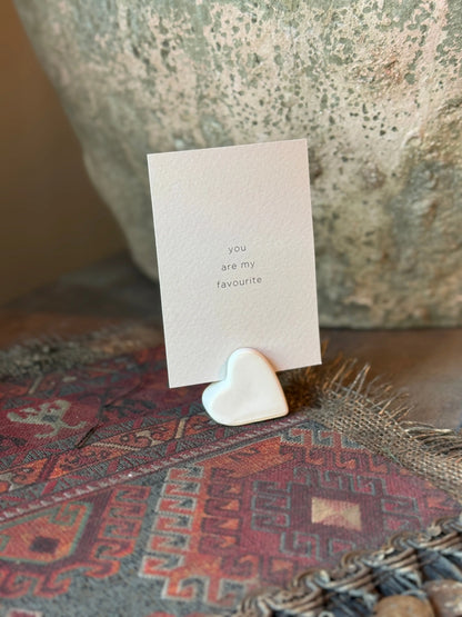 Card with Heart Holder – “You are my favourite” – Ceramic