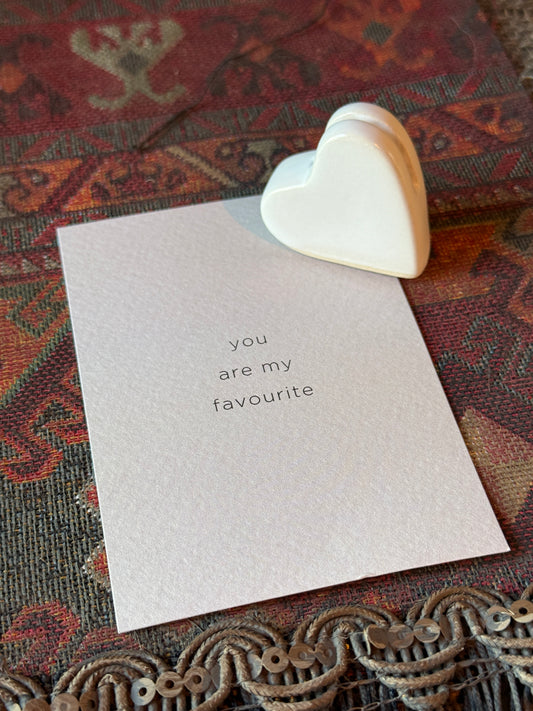 Kaartje met Hartje Houder – “You are my favourite” – Keramiek