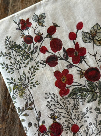 Papieren Servetten Veldbloemen Rood