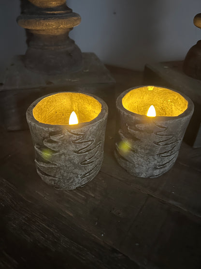 Tea light 2 cm LED Taupe/Gray Countryfield. Set of 2 pieces