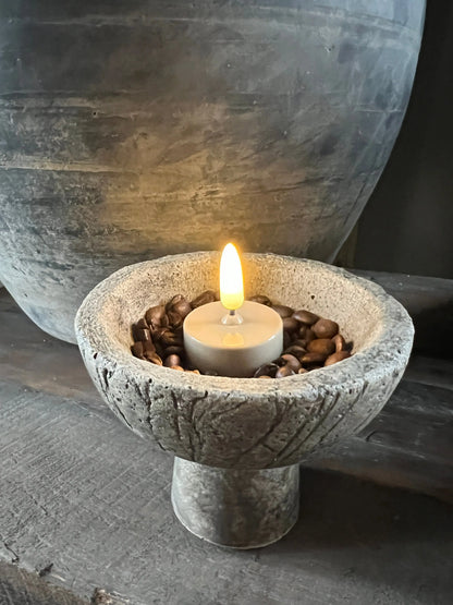 Tea light LED 1 cm. Taupe Countryfield, set of 2