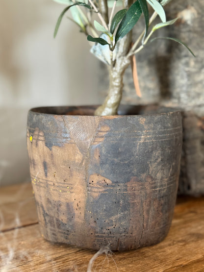 Oude Houten Pot uit India (15 x 19 cm)