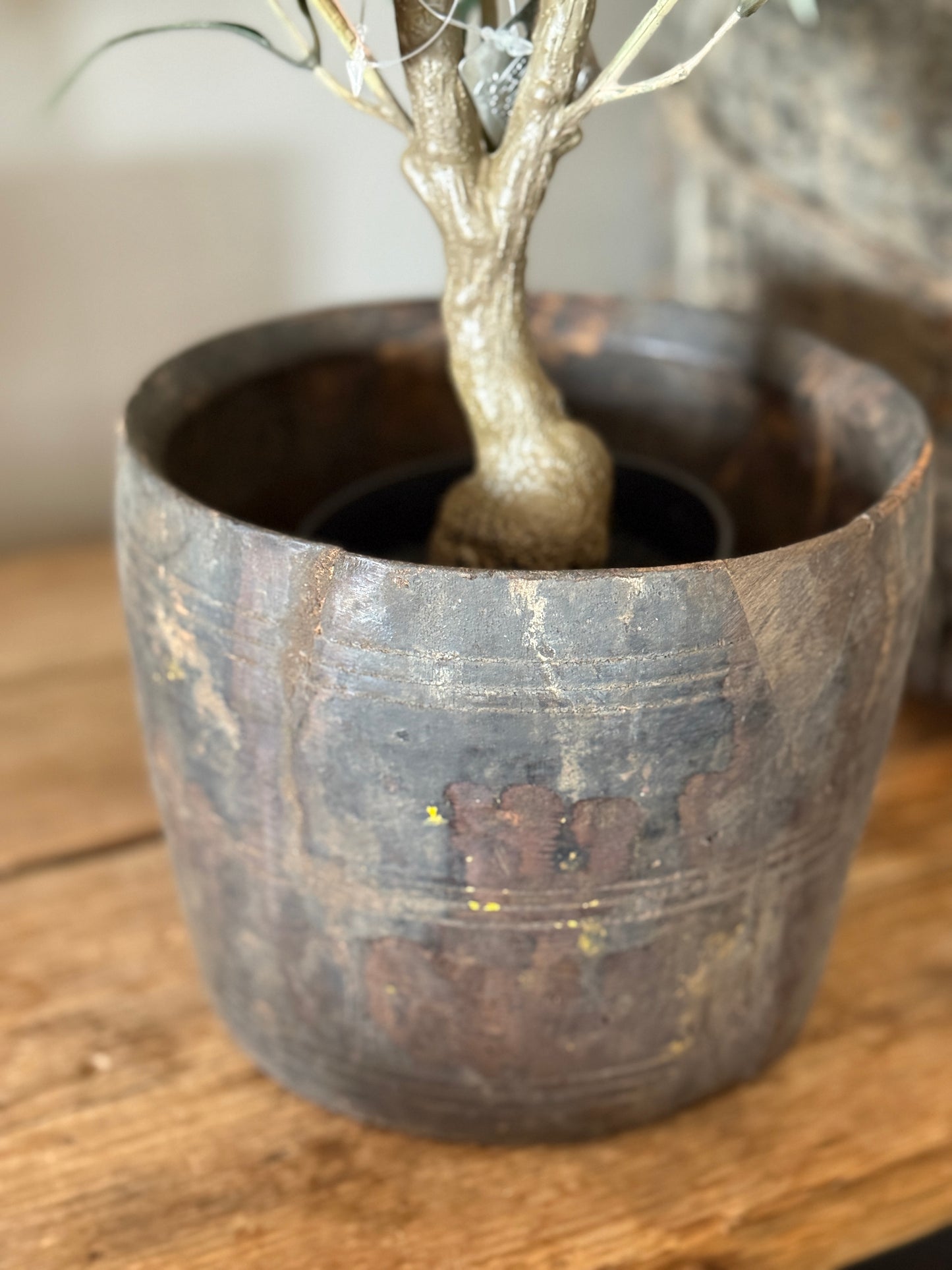 Oude Houten Pot uit India (15 x 19 cm)